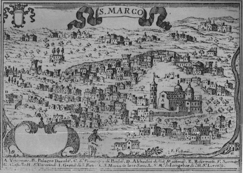 San Marco in un'incisione di Francesco Cassiano da Silva