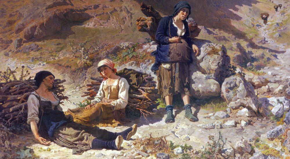 Teofilo Patini, Ottocento, 'Bestie da soma', L'Aquila, Palazzo della Prefettura