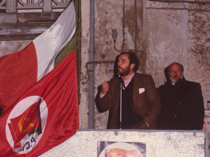 Piazza Umberto San Marco Argentano 1982 Comizio PCI