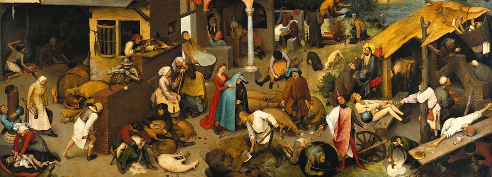 Proverbi Fiamminghi di P. Brueghel il Vecchio, 1559, Berlino